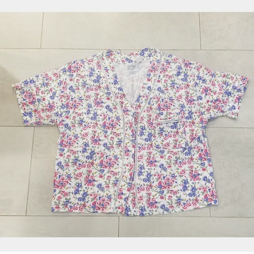 Vintage floral pajama top
